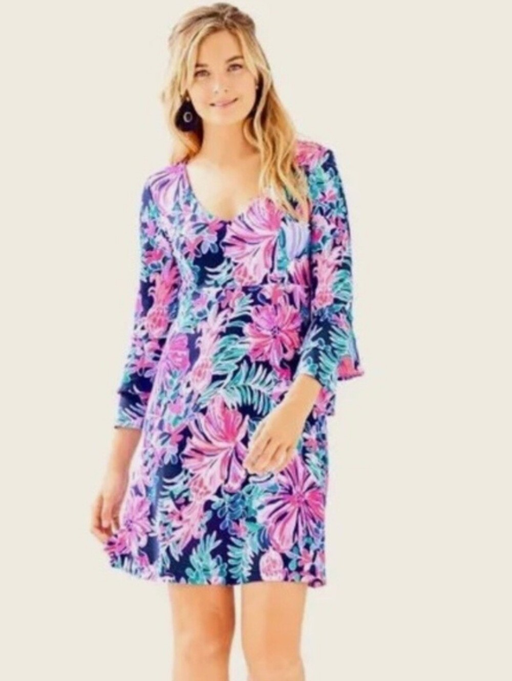 Lilly Pulitzer Raina dress shift dress Floral Print belle sleeve